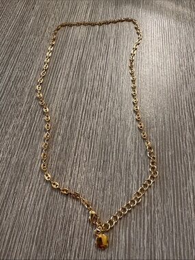 Melinda Maria Gold Link Necklace with Charm